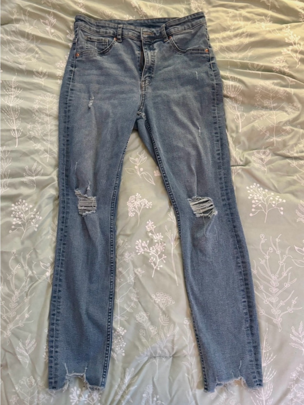 H&M Ripped Cropped Skinny Jeans